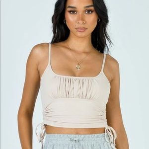 NWT Princess Polly Beige Crop Top Size 4